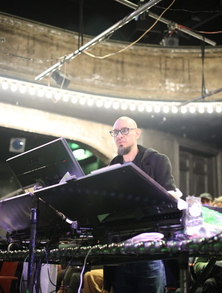 Improvised live electronic music performance in a concert setting